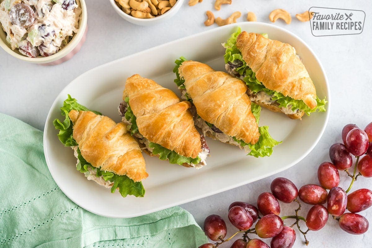 Chicken Salad Sandwiches on a plate.