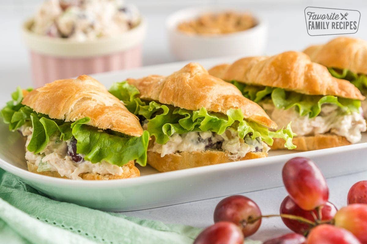 Chicken Salad Sandwiches on a plate.