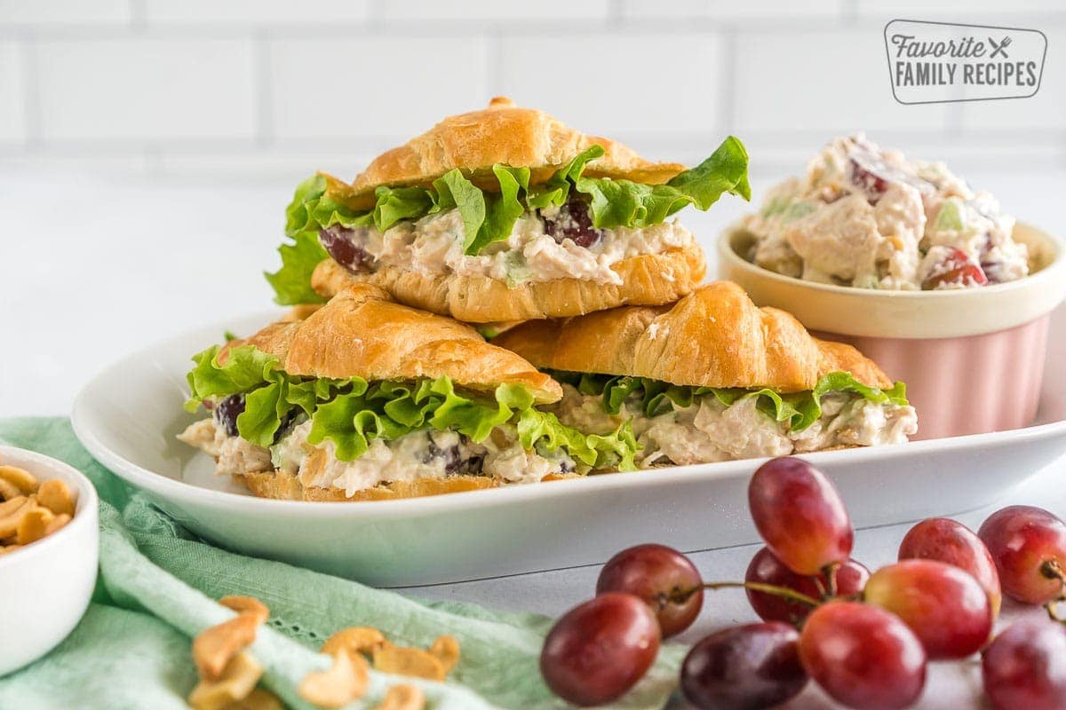 Chicken Salad Sandwiches on a plate.