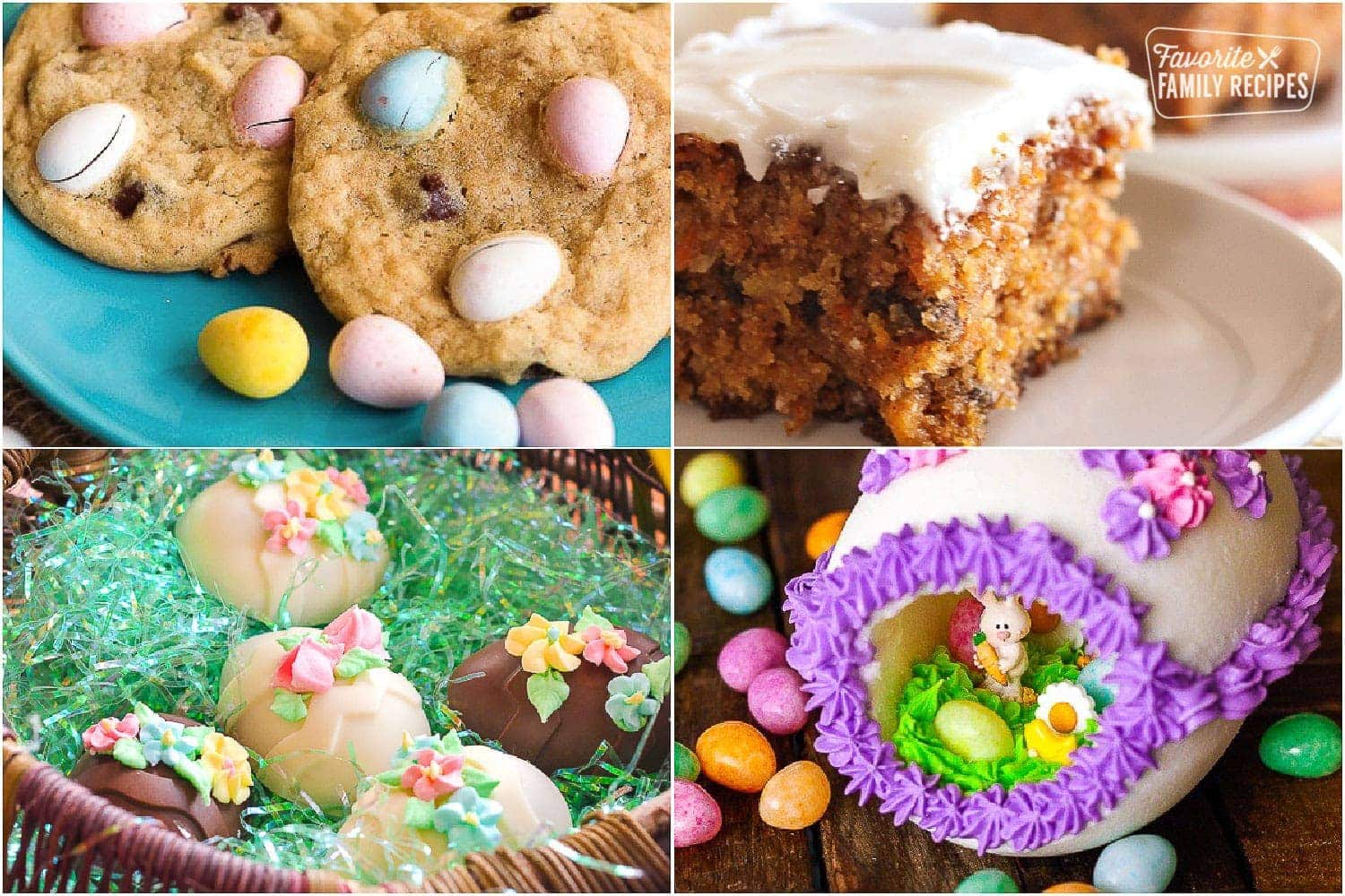 Easter Desserts like Cake, Cookies, and Eggs