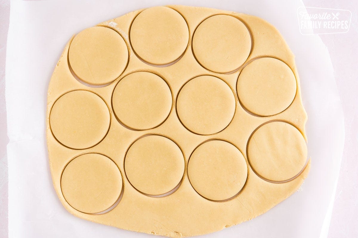 Cut out sugar cookie dough