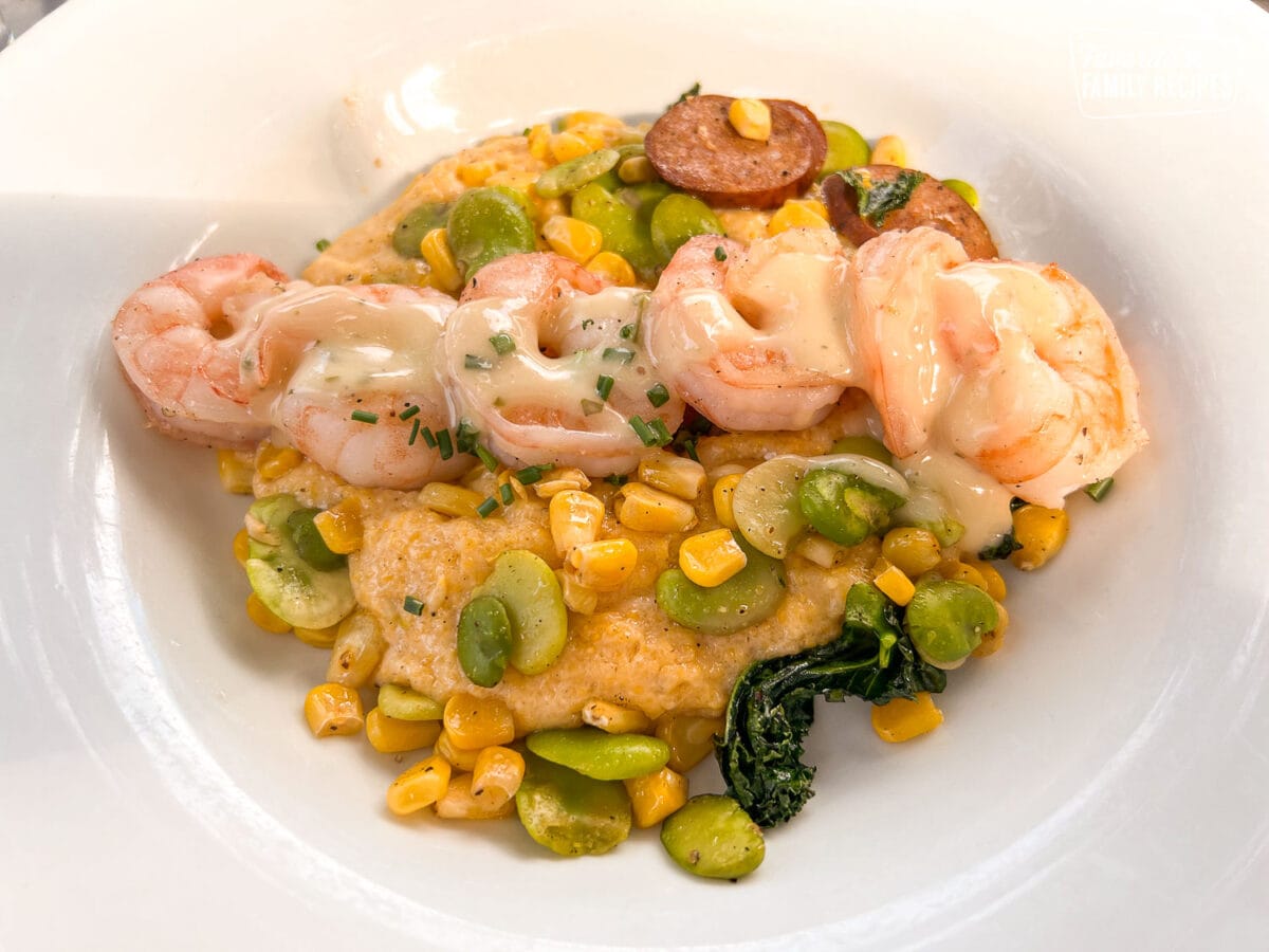 Plate of Shrimp and Grits from Cafe Orleans