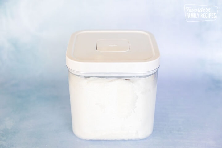 Homemade baby wipes in closed container