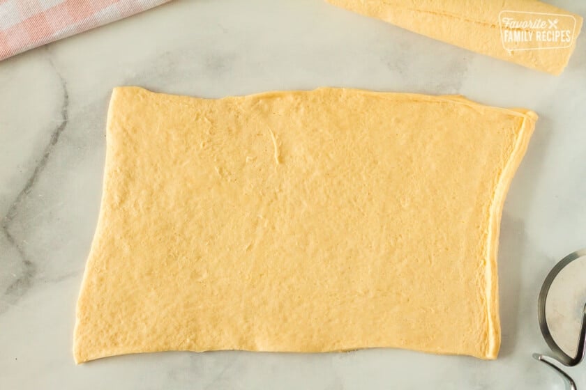 Rolled out crescent dough sheet for cronuts.