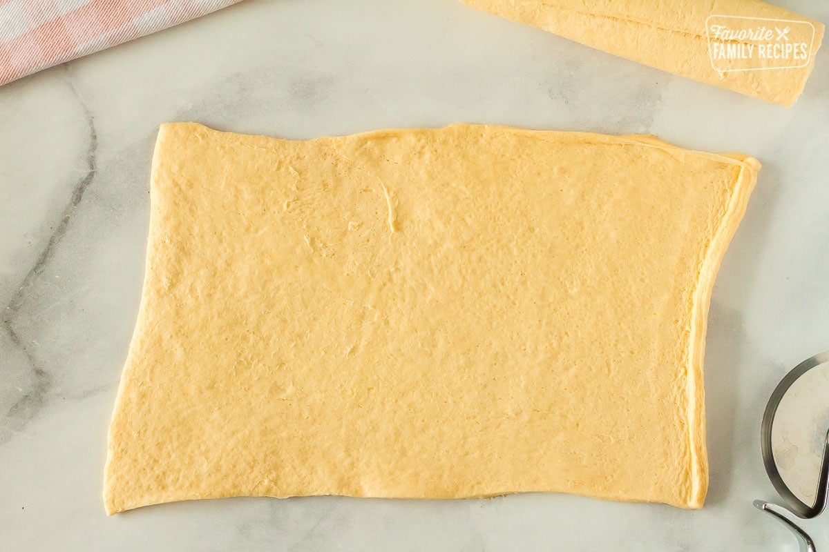 Rolled out crescent dough sheet for cronuts.