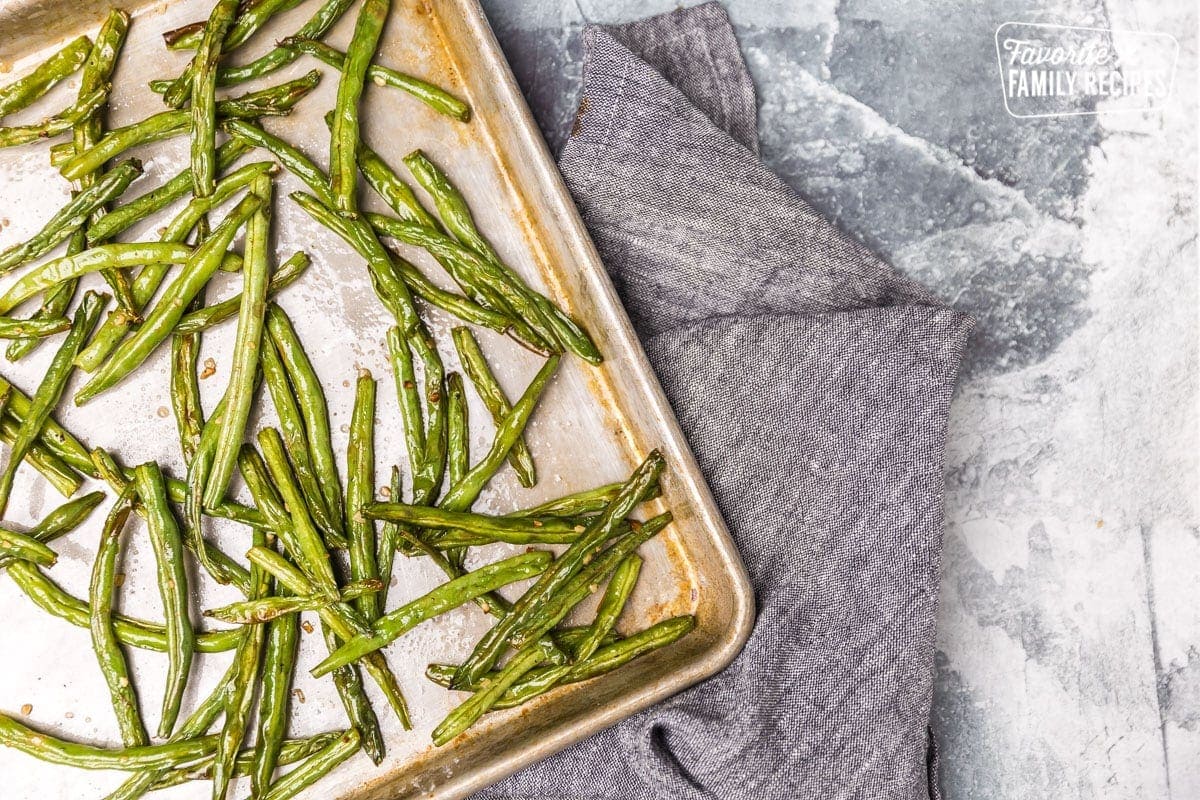 Cooked Green Beans on Pan