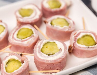Ham Roll Ups with Pickle - Favorite Family Recipes