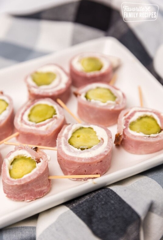 Ham roll ups with toothpick