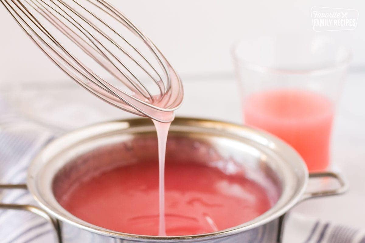 Drizzle of the glaze for Hawaiian Guava Cake