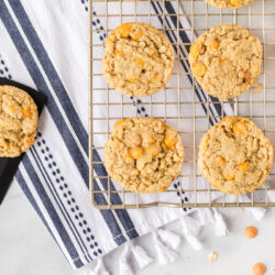 Oatmeal Butterscotch Cookies on a cooling wrack.