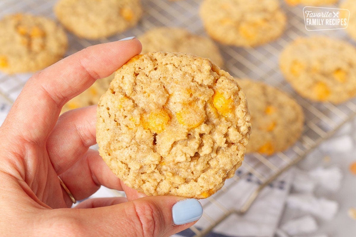 Close up of Oatmeal Butterscotch Cookies.