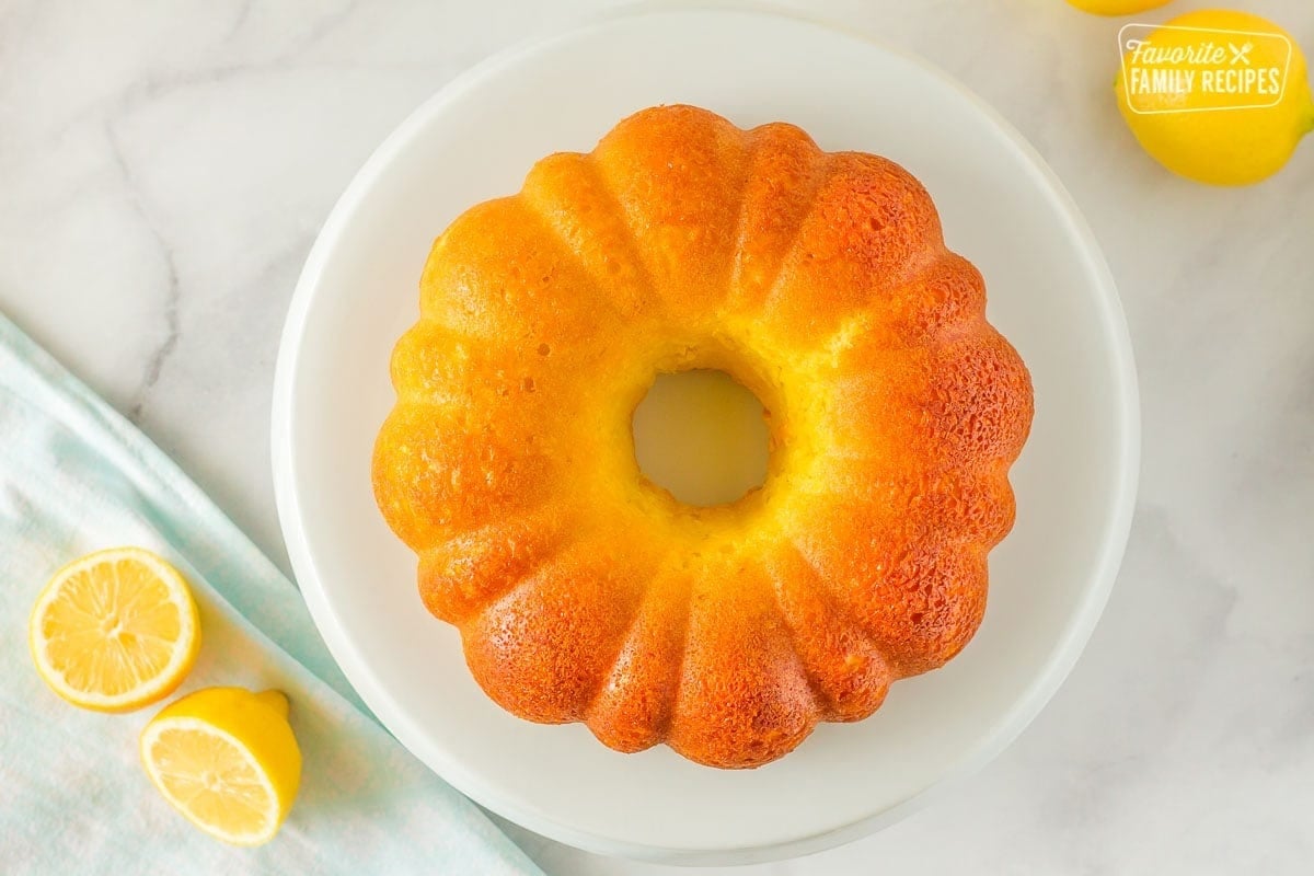 Unfrosted Lemon Nothing Bundt Cake.