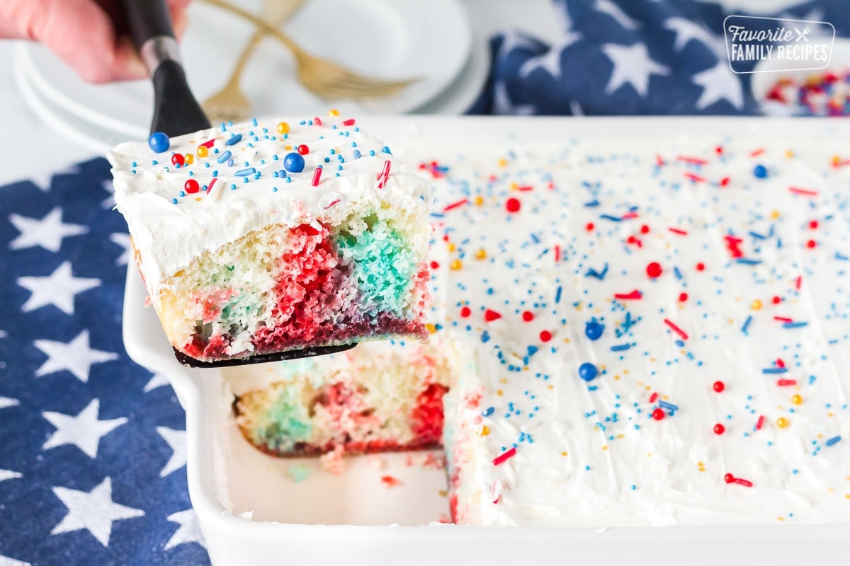 Slice of 4th of July Cake.