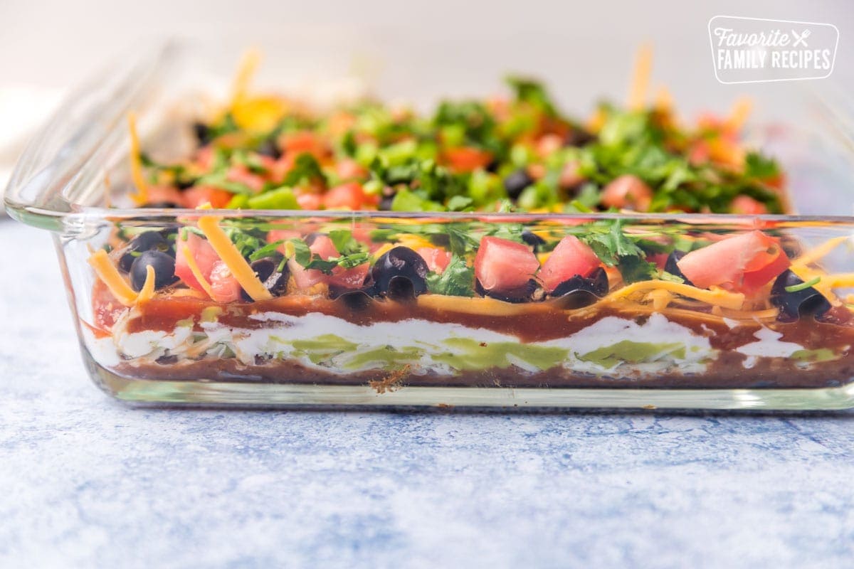 Layers of 7 layer dip