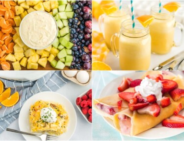 A wide collage of ideas for brunch