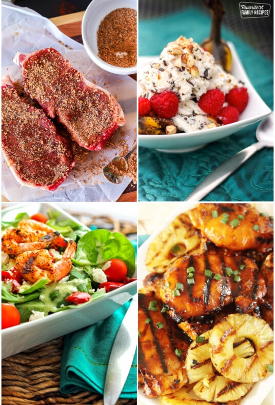 Collage of Recipes for the Grill