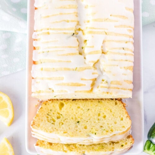 Slices of lemon zucchini bread.