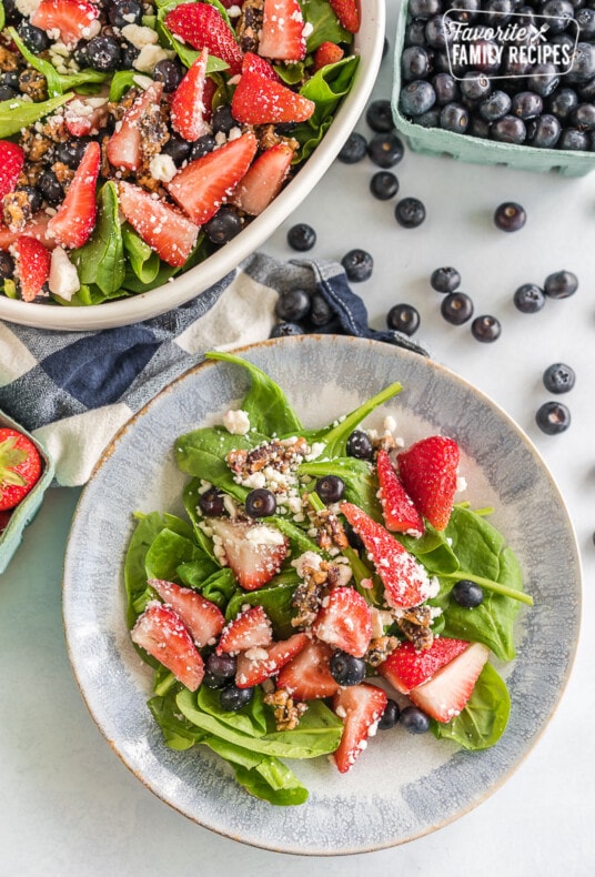 A plate of Strawberry Spinach Salad