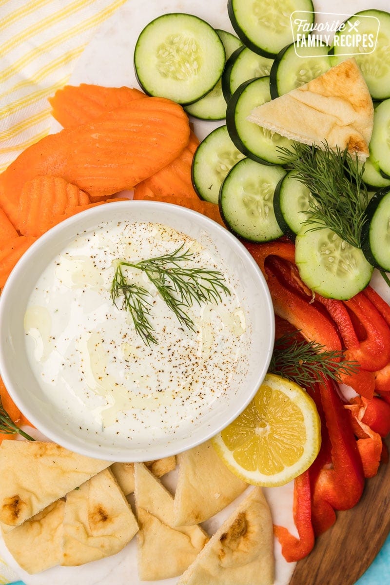 Tzatziki Sauce with veggies