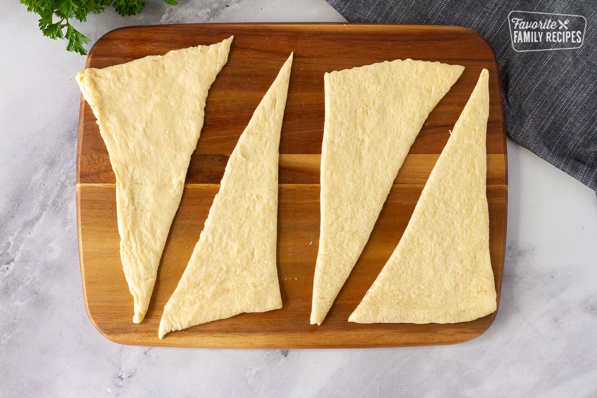 Crescent triangles for chicken roll ups.