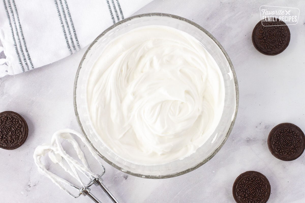 Whipped topping for Grasshopper Pie.