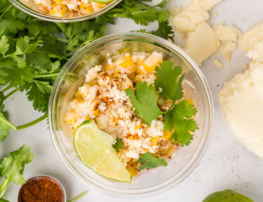 Mexican Street corn with toppings