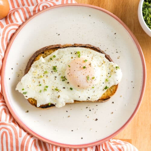 A basted egg on toast