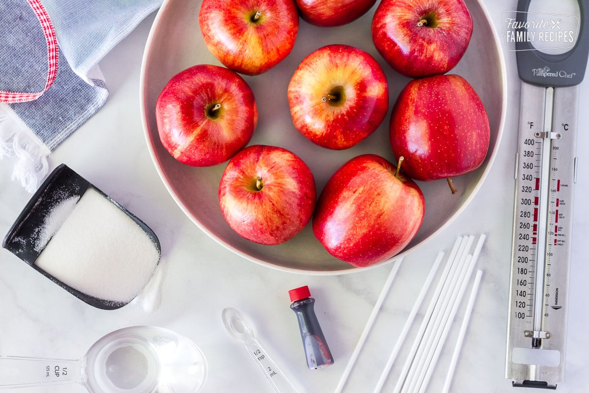 Ingredients to make Candy Apples.