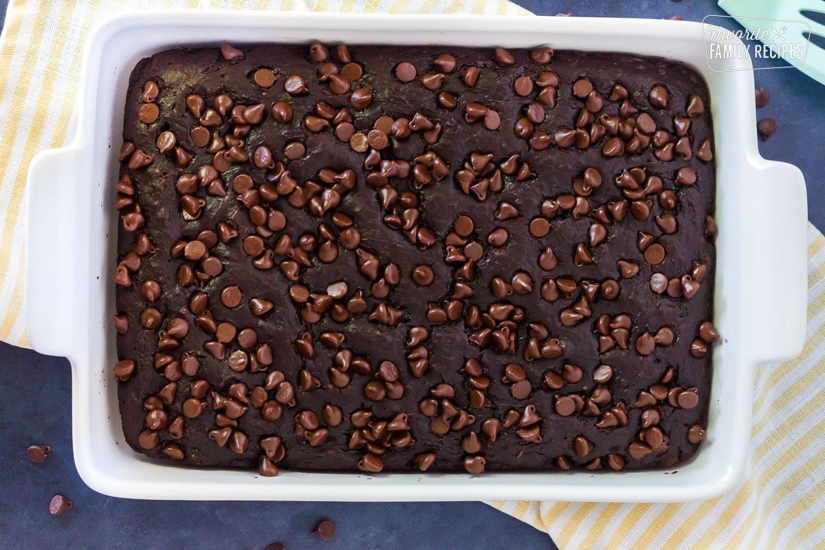 Full 9x13 dish of baked Chocolate Pudding Cake.