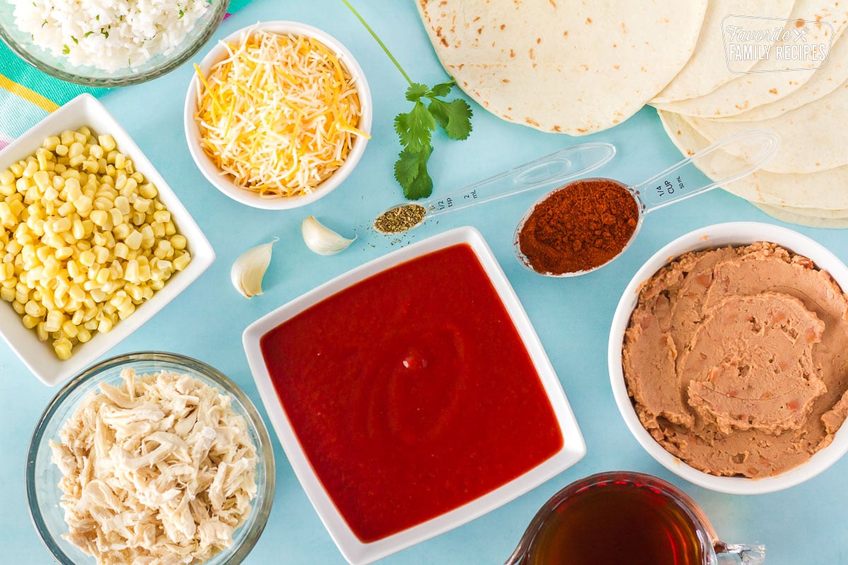 Ingredients to make Homemade Enchiladas.