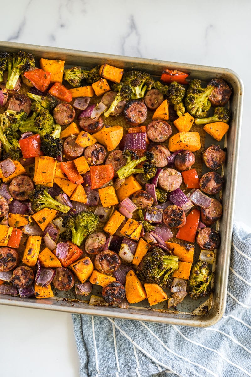 Sheet Pan Chicken Sausage Bake