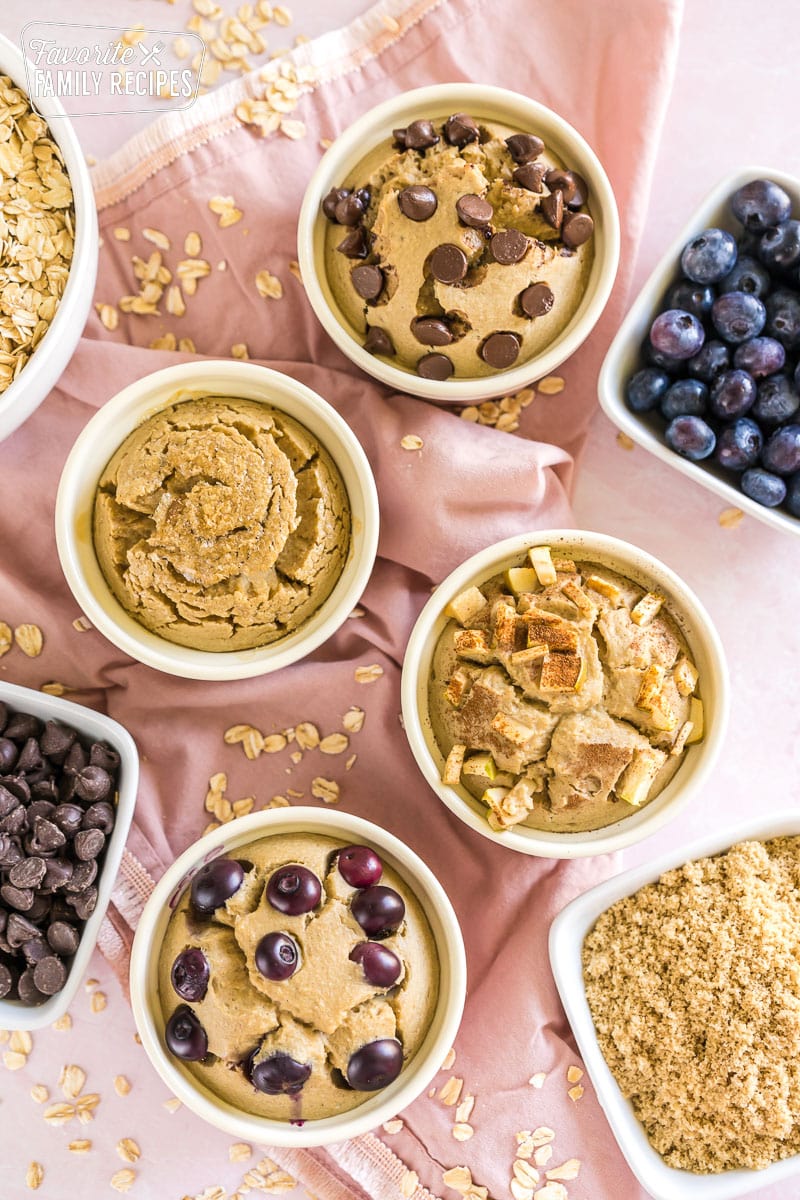 Four types of baked oats.