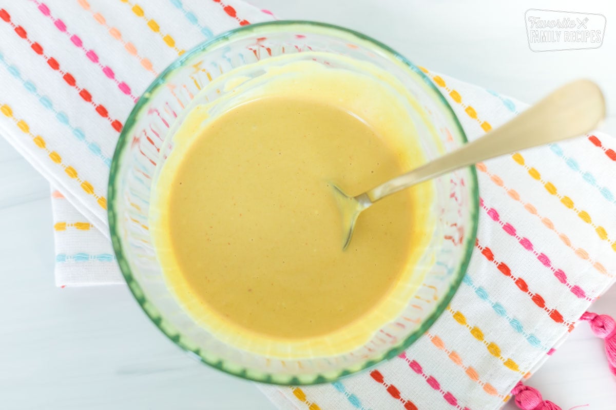 Chick-fil-a sauce in a bowl with a spoon