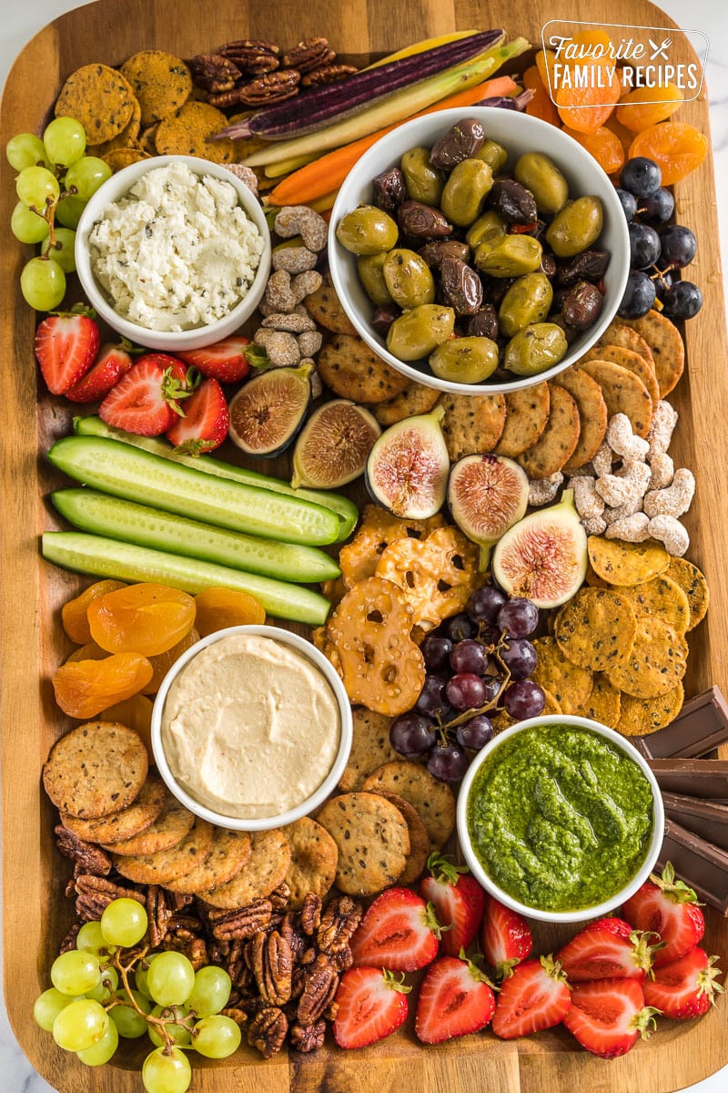 An idea for a vegan charcuterie board.