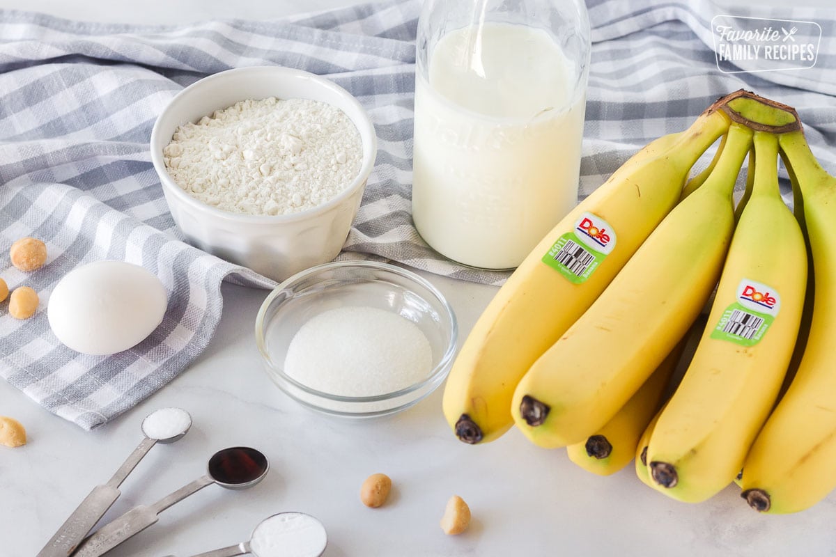 Banana Pancakes are delicious and filling with tropical vibe. A sweet and simple recipe that can easily be made any morning of the week. Bananas, buttermilk, flour, sugar, egg, and a measuring spoon of vanilla, baking soda and salt to make Banana Pancakes.