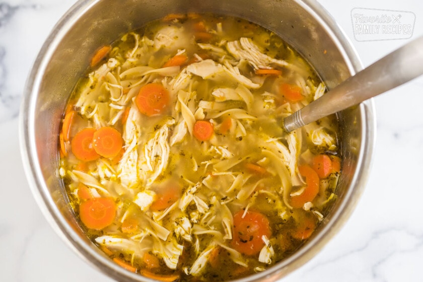 Chicken noodle soup in the instant pot.