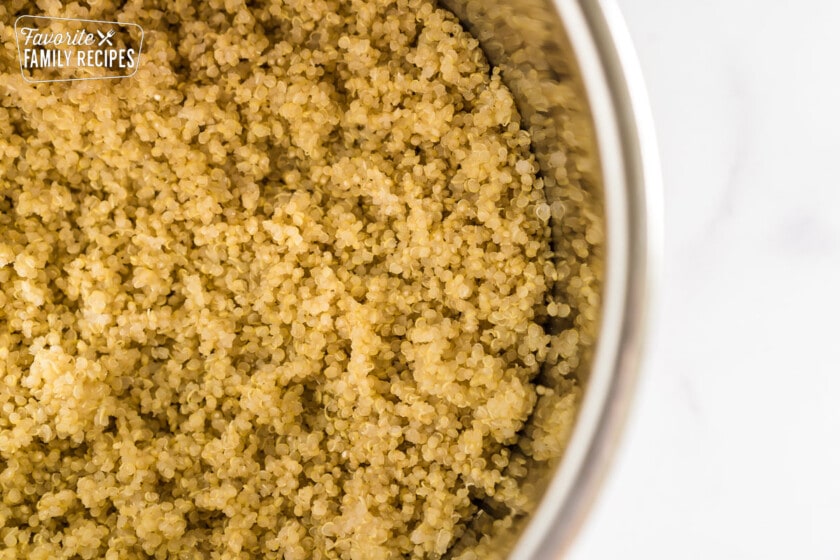 Cooked quinoa in an instant pot