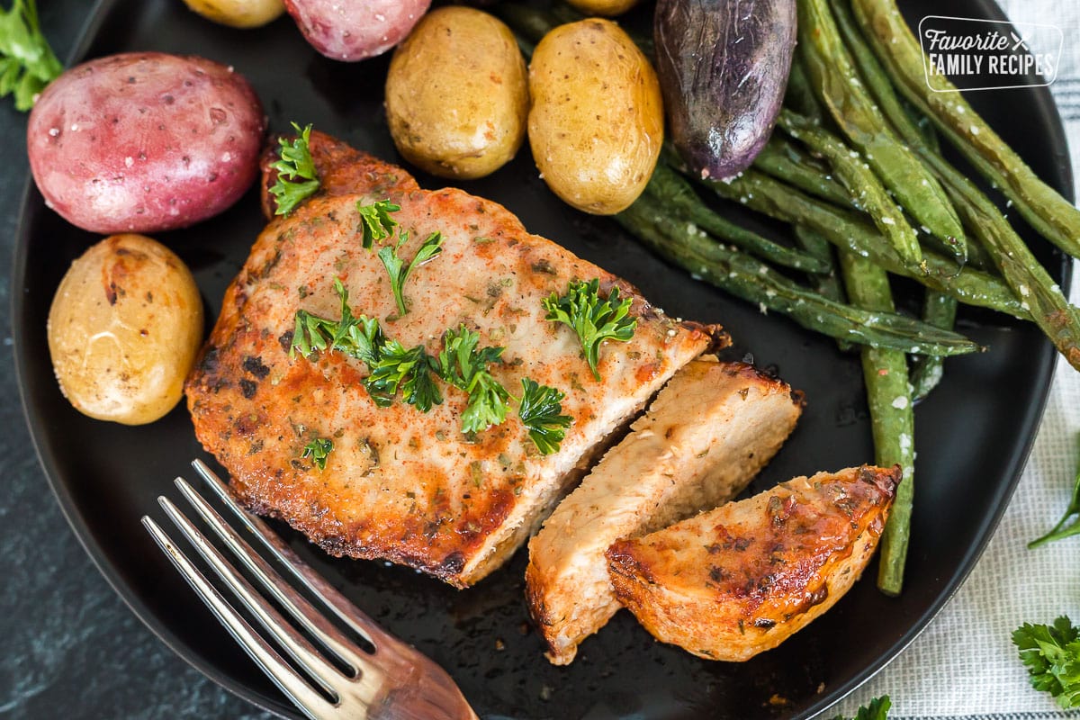 Pork & Potatoes  potato, pork meat, air fryer, basket