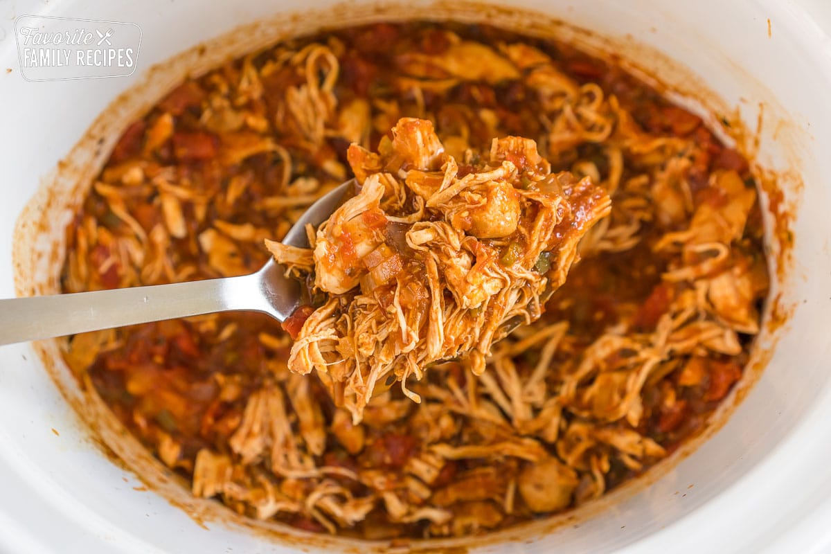 Shredded chicken for tacos in the crockpot
