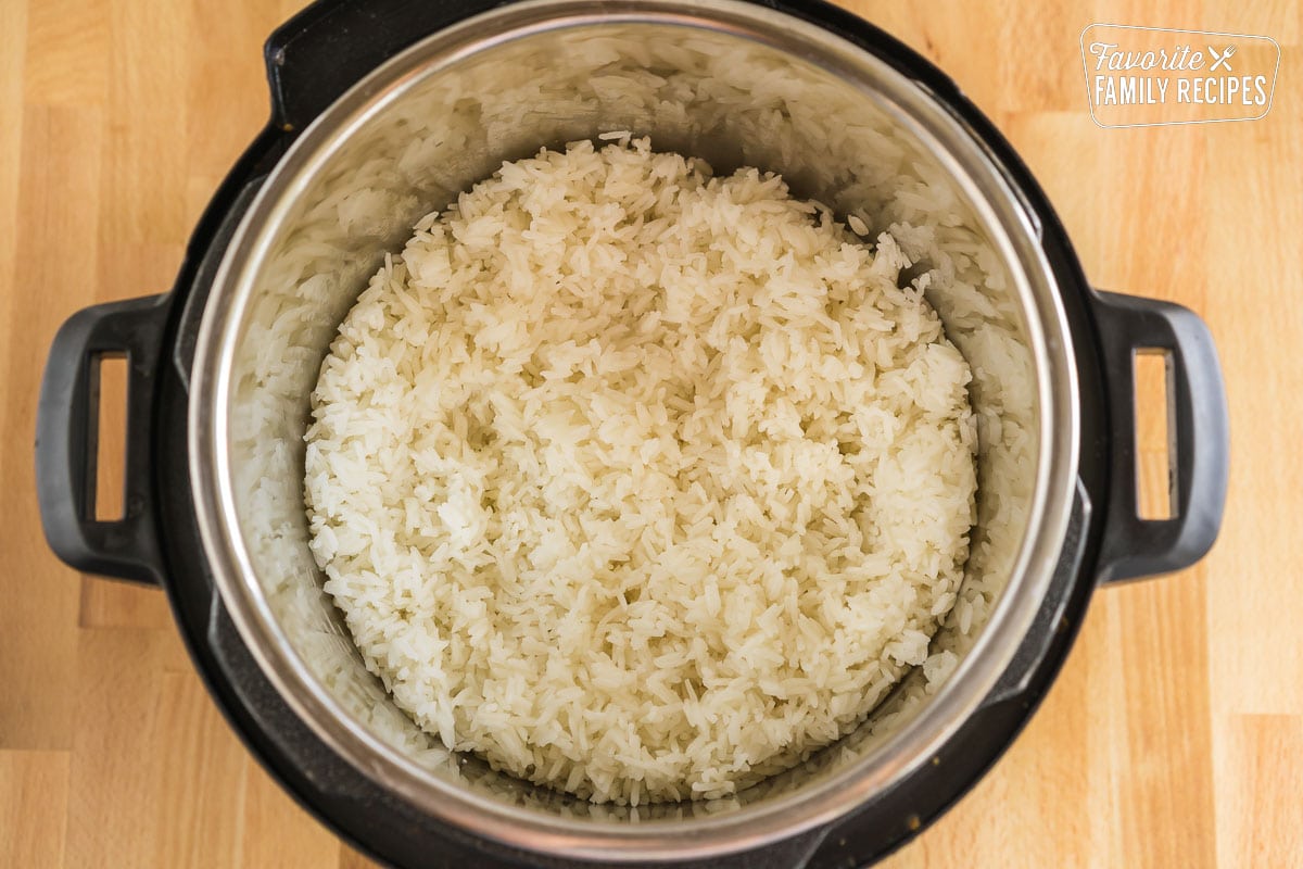 Cooked Jasmine rice in an instant pot