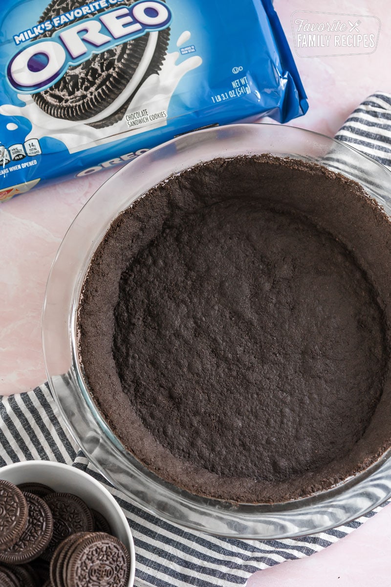 Baked Oreo pie crust.