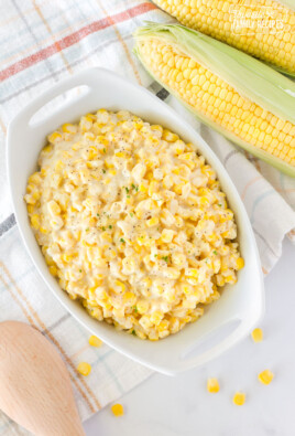 Top view of Creamed Corn in a bowl.