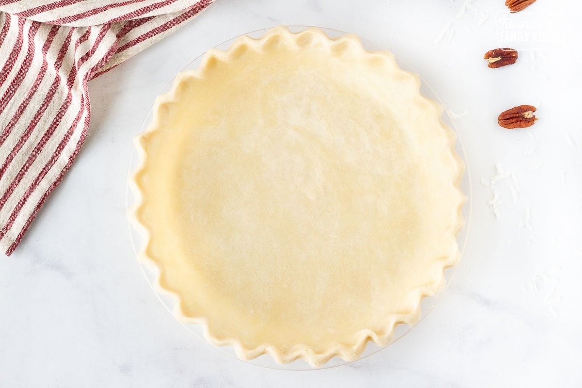 Homemade Pie shell for German Chocolate Pie filling.