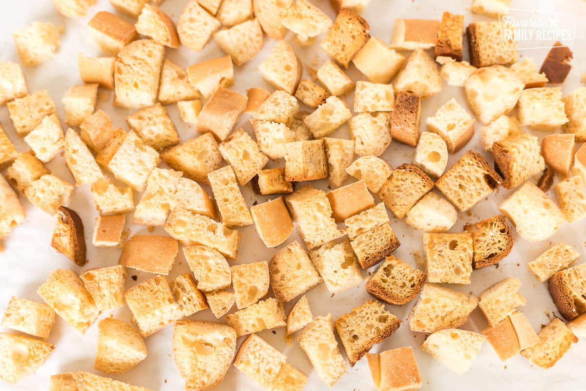 Dried GF bread cubes to make gluten free stuffing