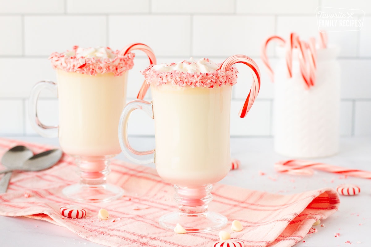 Side view of Peppermint Hot Chocolate.