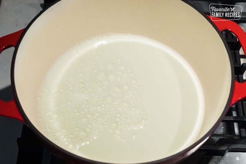 Milk in a Dutch oven