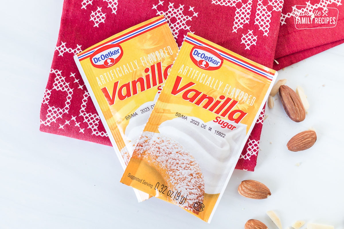 Two packets of vanilla sugar.