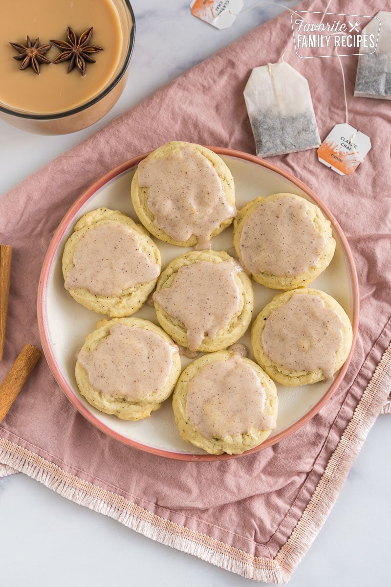 Taylor Swift Chai Sugar Cookies on a plate.