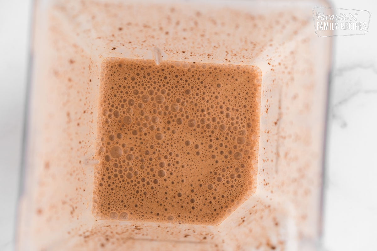 Vegan hot chocolate in a blender
