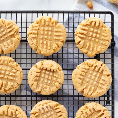 Cooling rack of Peanut Butter Cookies.